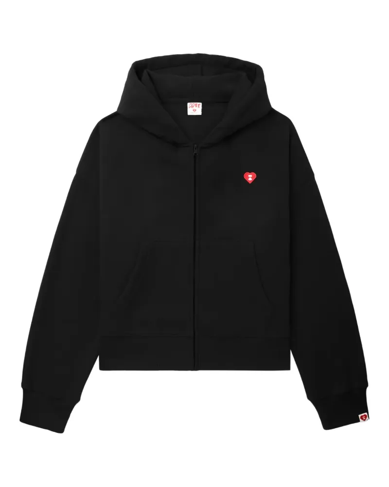 BAPE Hoodie mit Herzapplikation - Schwarz Schwarz