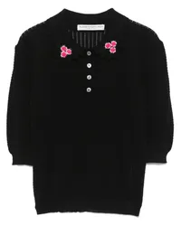 Alessandra Rich Pullover mit Spitzenstickerei Schwarz