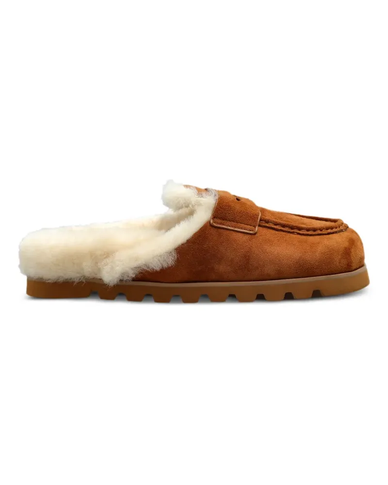Naked Wolfe Mules mit Shearling-Besatz - Braun Braun