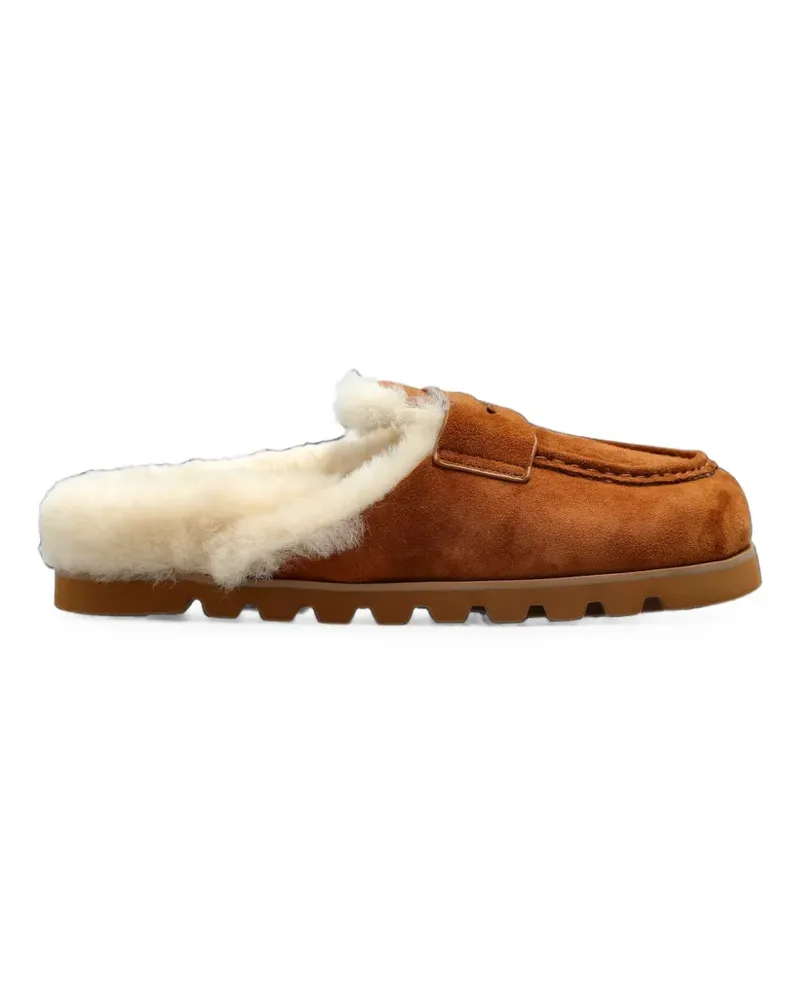 Naked Wolfe Corded shearling-trim mules - Braun Braun