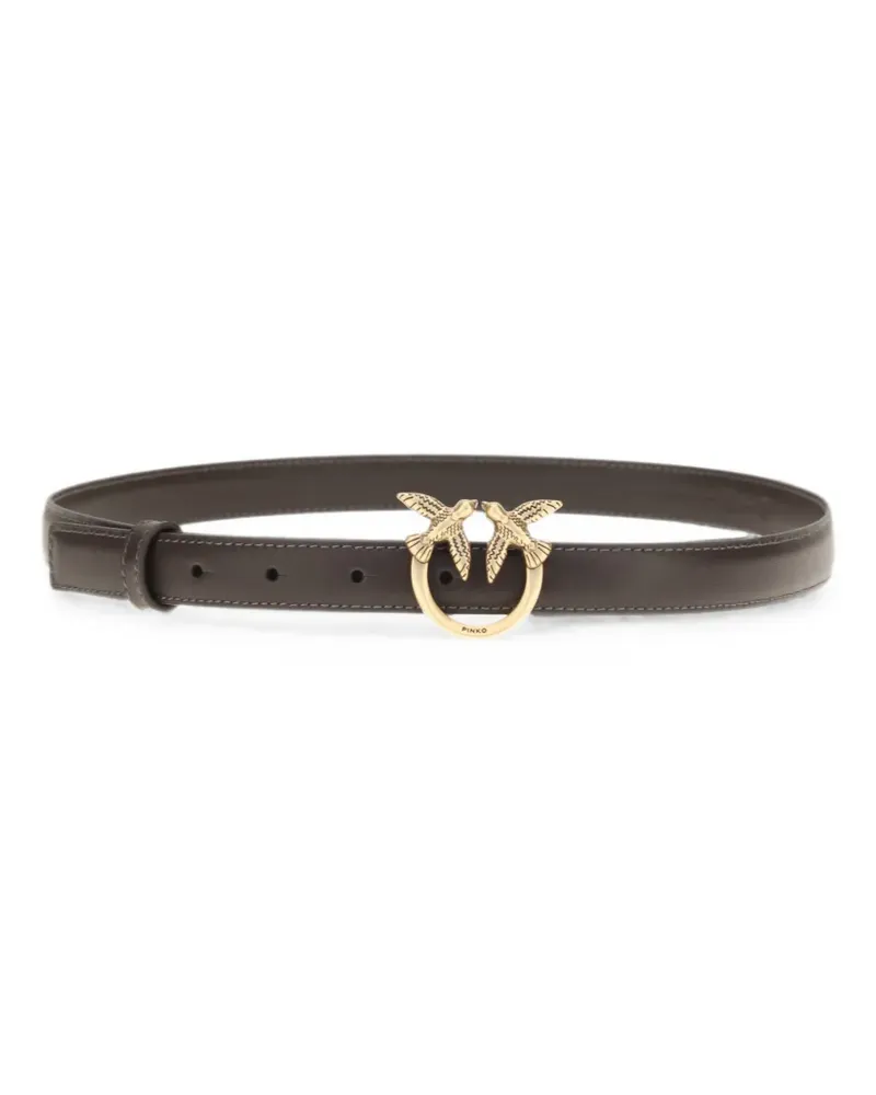 Pinko Love Birds leather belt - Braun Braun