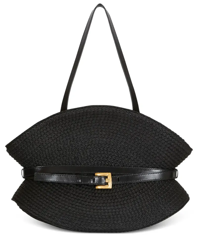 Balmain Mittelgroße Shuffle Schultertasche mit Schnalle - Schwarz Schwarz