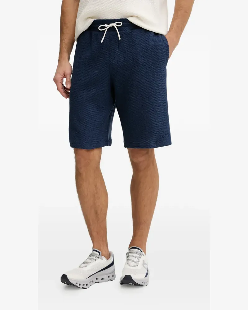 Guess waffle-knit drawstring-waist shorts - Blau Blau