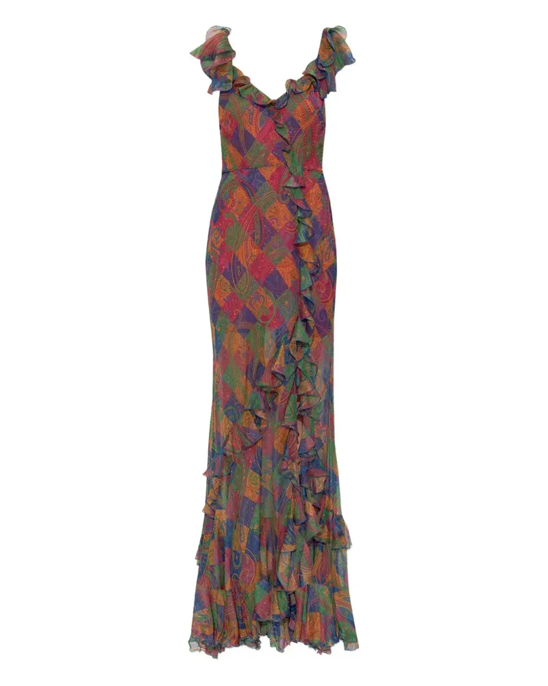 Etro paisley-pattern maxi dress - Blau Blau