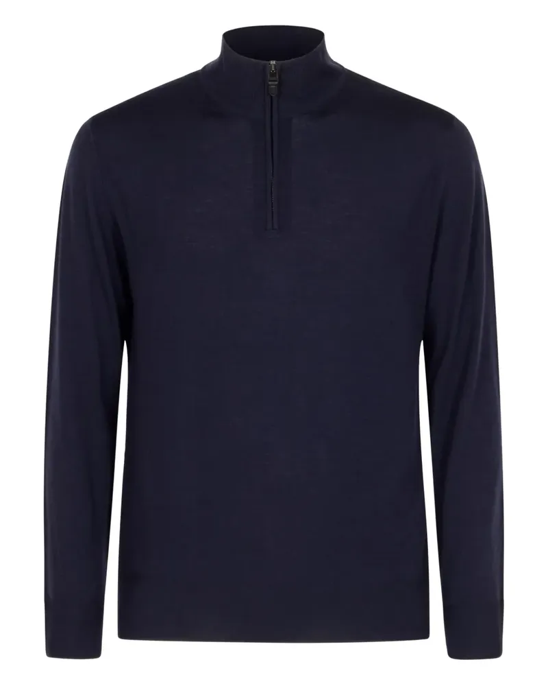 Canali Pullover mit Reißverschluss - Blau Blau