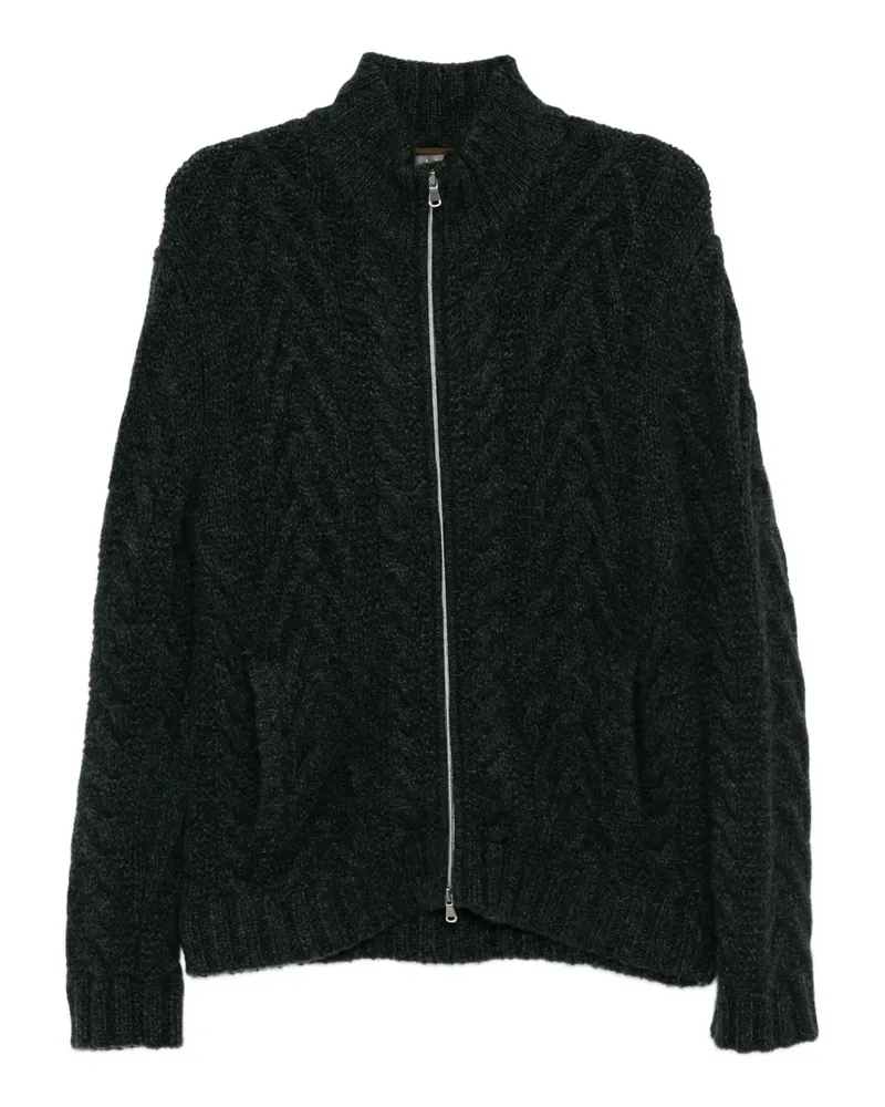 N.Peal Cardigan mit Zopfmuster - Grün Grün