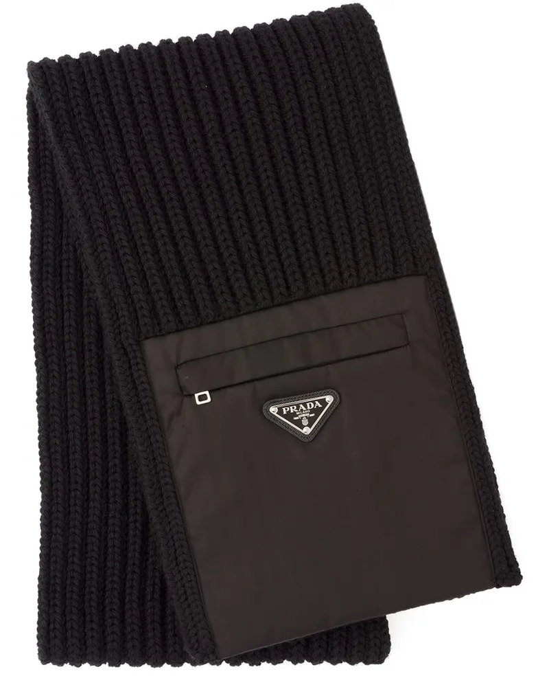 Prada Gestrickter Shaker Schal - Schwarz Schwarz