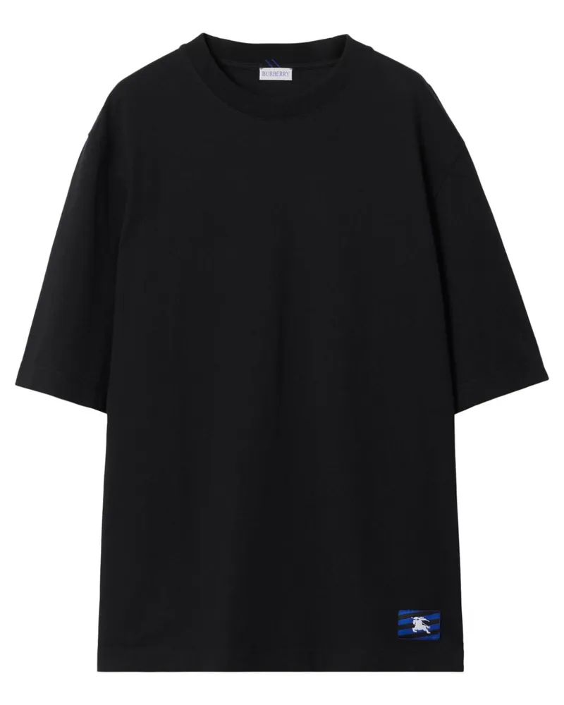 Burberry T-Shirt mit Equestrian Knight-Patch - Schwarz Schwarz