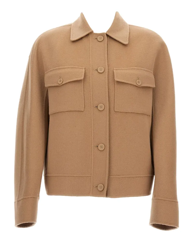 Max Mara Jacke mit aufgesetzten Taschen - Braun Braun