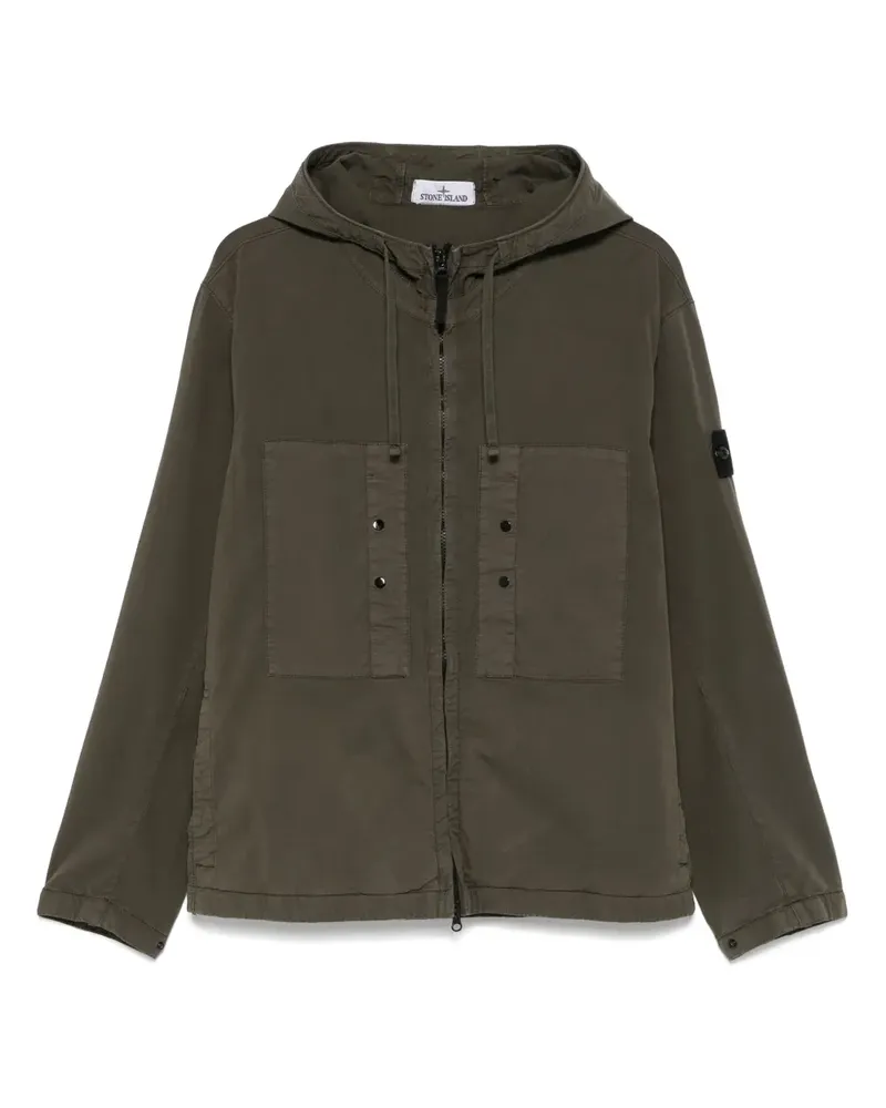 Stone Island Jacke mit Kompass-Patch - Grün Grün
