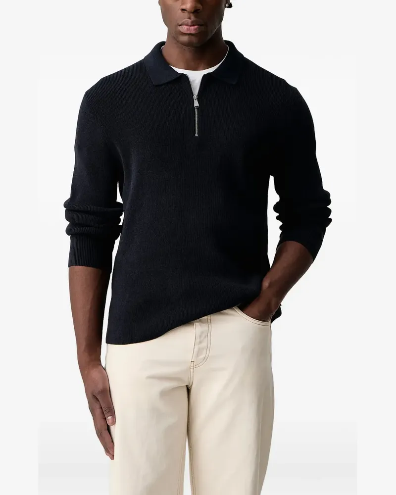 JOOP! quarter-zip ribbed polo shirt - Blau Blau