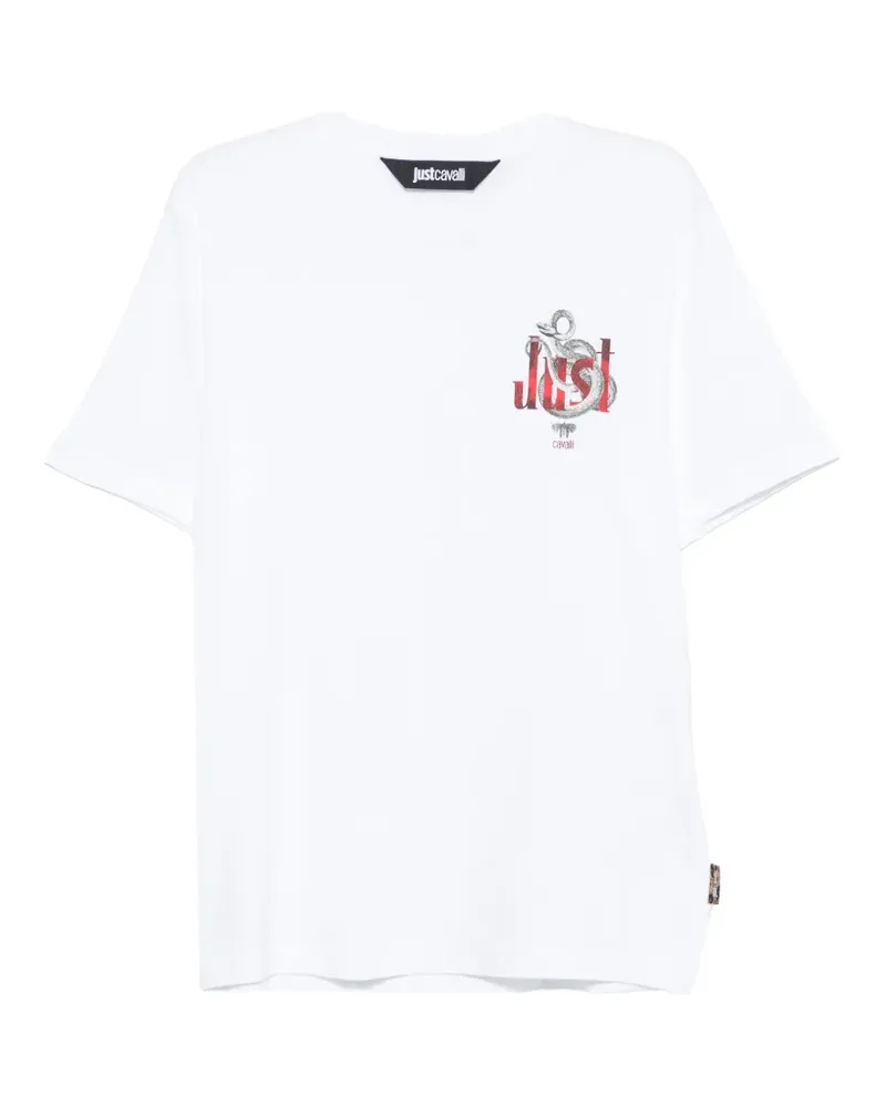 Just Cavalli T-Shirt mit Schlangenprint - Weiß Weiß