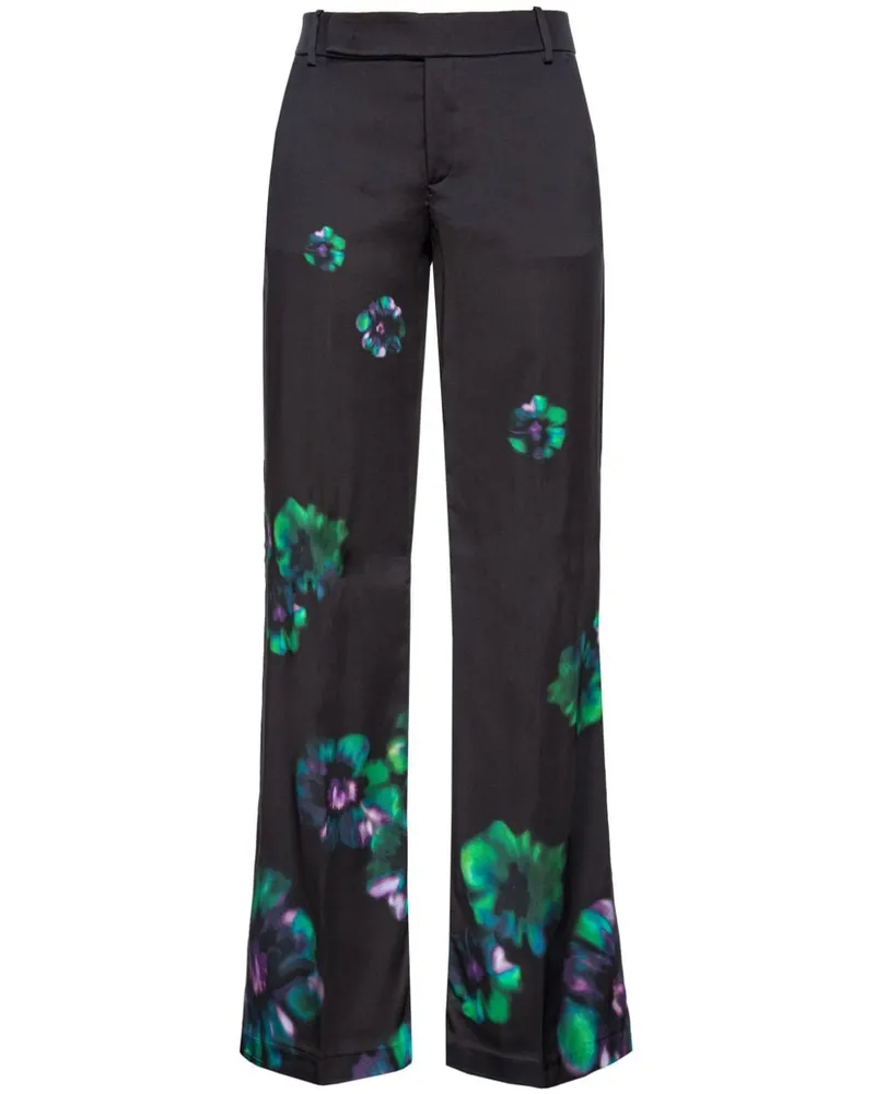 Pinko Poitiers Hose mit blumigem Print - Schwarz Schwarz