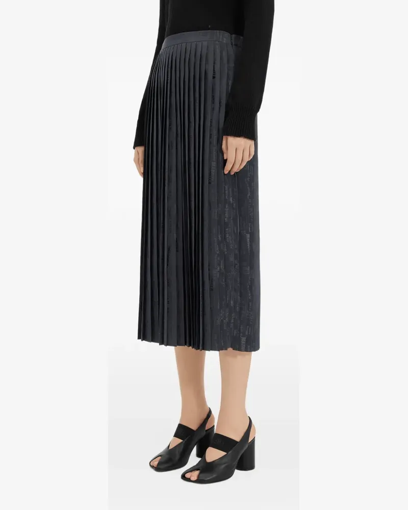 Maison Margiela Plissierter Rock mit Print - Schwarz Schwarz