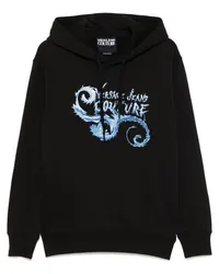 Versace Jeans Hoodie mit Logo-Print Schwarz