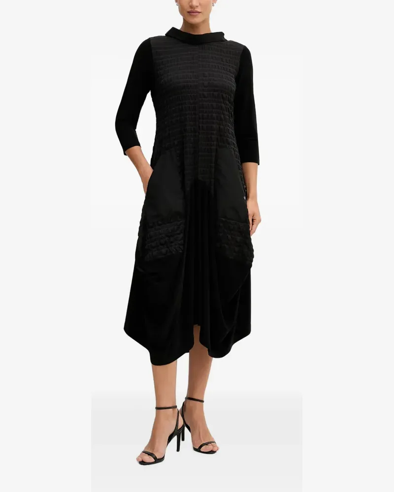 Joseph Ribkoff quilted-panel three-quarter sleeved midi dress - Schwarz Schwarz