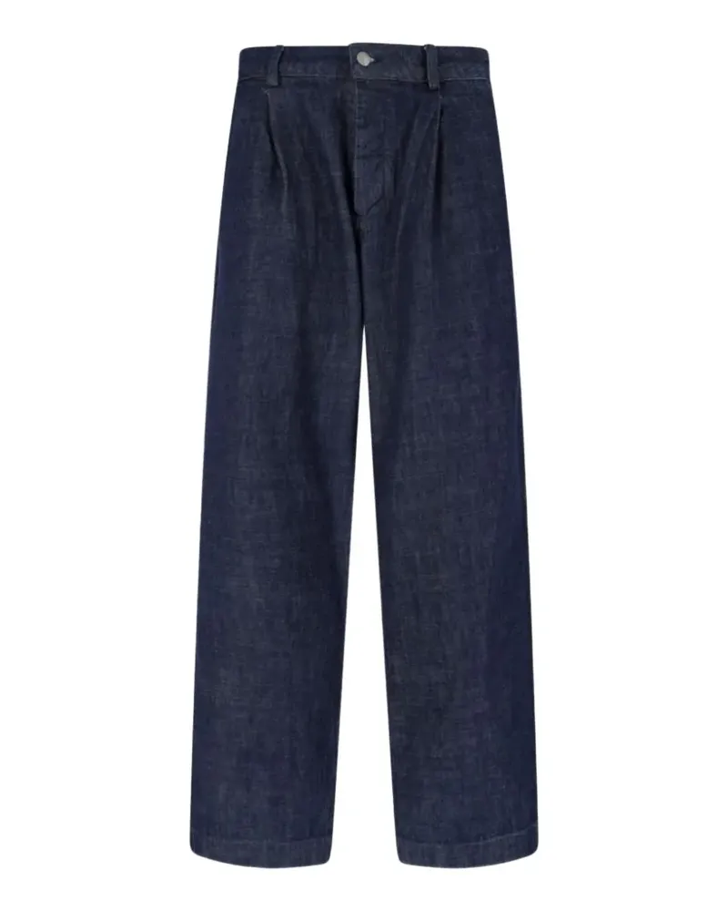 Roy Roger's pleated-front logo-patch jeans - Blau Blau