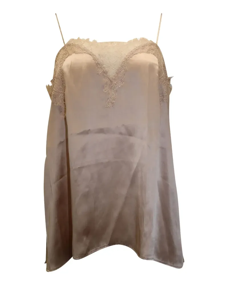 CAMI NYC lace-trim silk top - Nude Nude