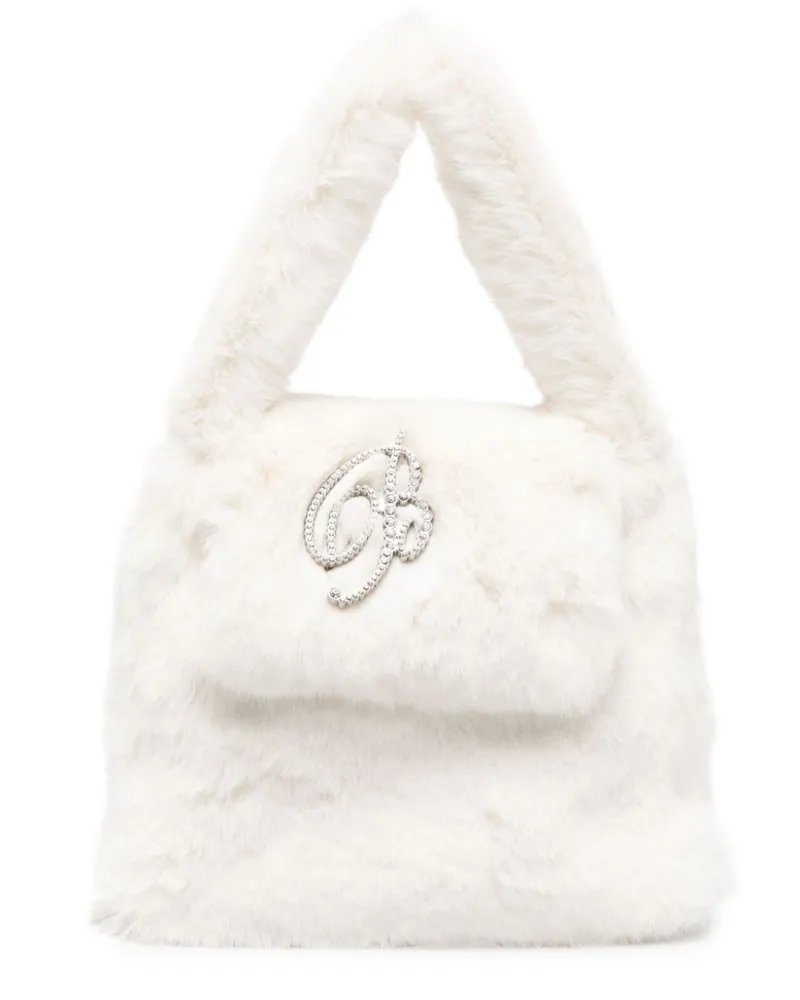 Blumarine Handtasche mit Logo-Applikation - Weiß Weiß