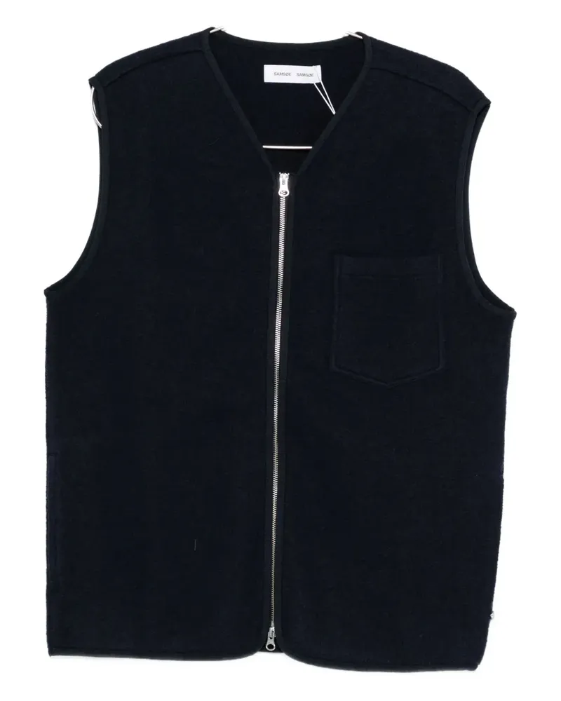 Samsøe & Samsøe Sahannes zip-front pocket vest - Blau Blau