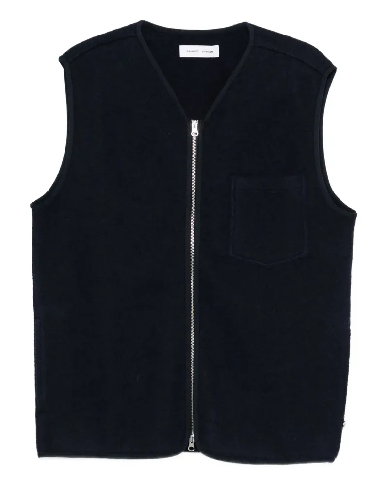 Samsøe & Samsøe Sahannes zip-front pocket vest - Blau Blau