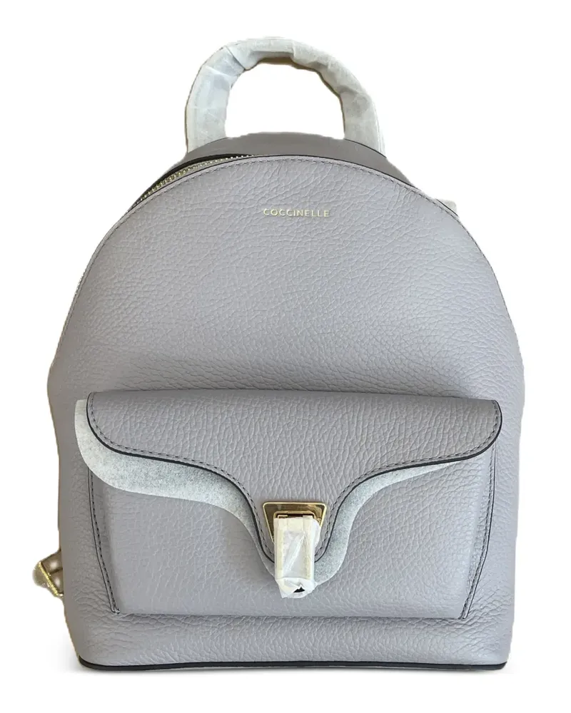 Coccinelle small Beat Generation leather flap-pocket backpack - Grau Grau