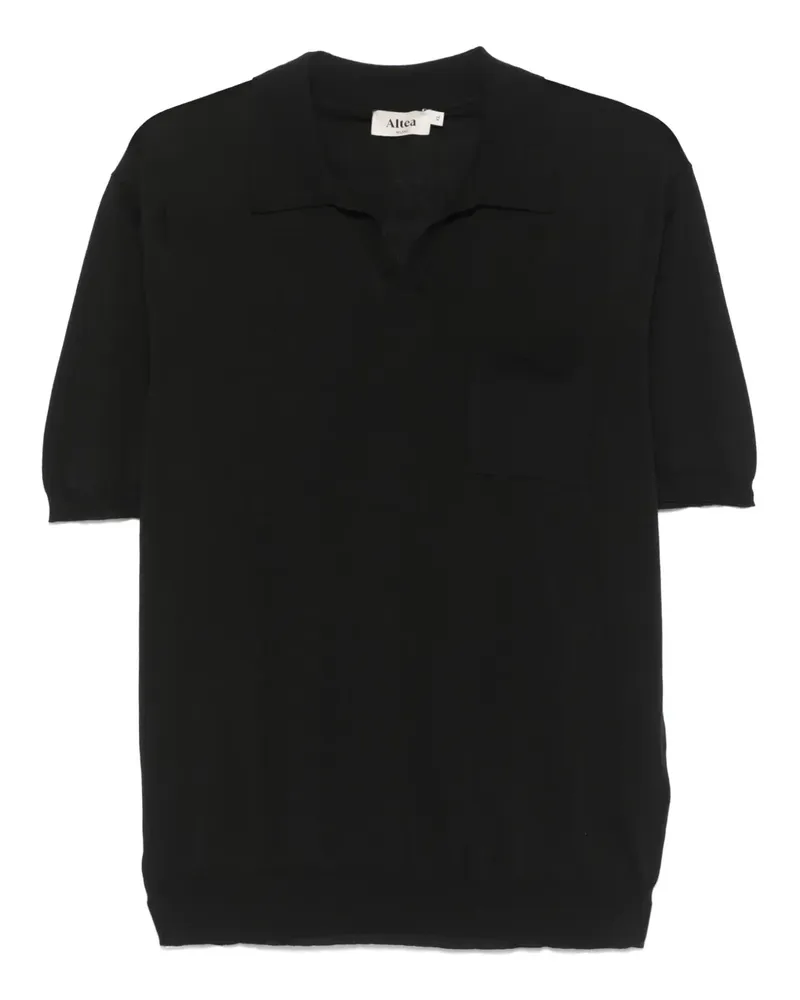 Altea Fein gestricktes T-Shirt - Schwarz Schwarz