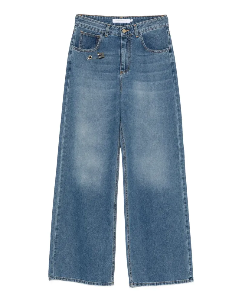 Simona Corsellini safety-pin wide-leg jeans - Blau Blau
