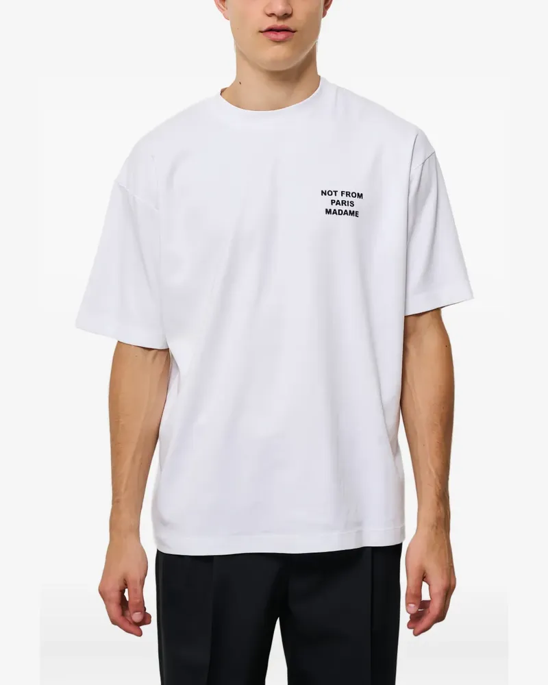 Drôle de Monsieur T-Shirt mit Slogan-Print - Weiß Weiß