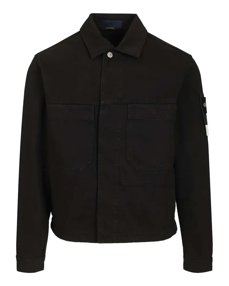 Stone Island garment-dyed pocket jacket - Schwarz Schwarz