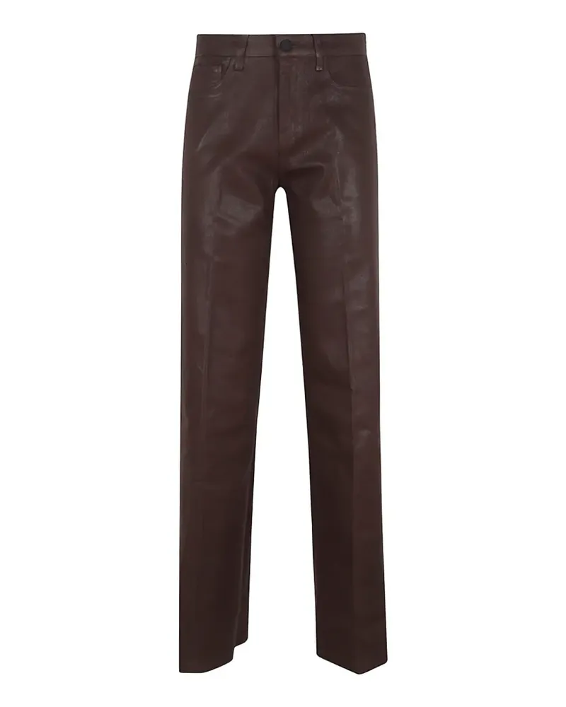L'Agence Scottie coated wide-leg jeans - Braun Braun