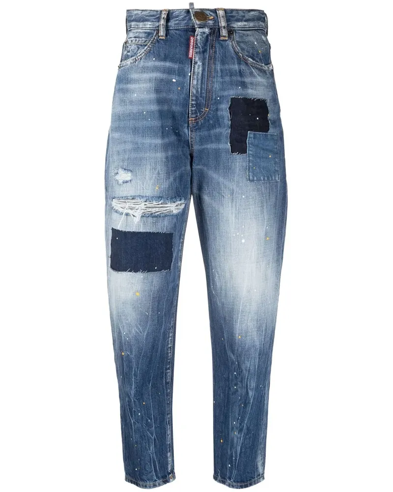 Dsquared2 Cropped-Jeans im Patchwork-Look - Blau Blau