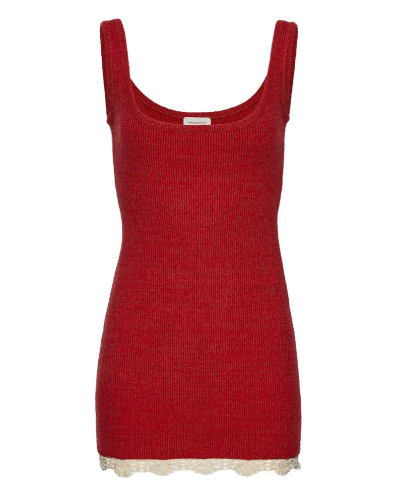 Magda Butrym Geripptes Minikleid - Rot Rot