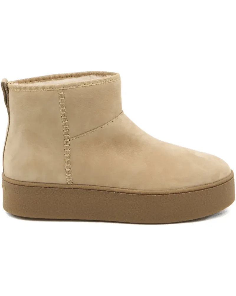 Hogan Stiefel aus Wildleder mit Shearling - Nude Nude