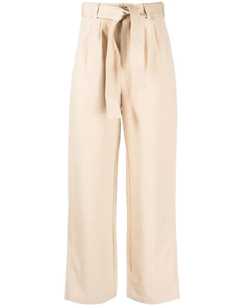 Woolrich Weite Hose mit Bindegürtel - Nude Nude