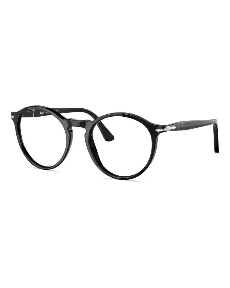 Persol Brille mit rundem Gestell - Schwarz Schwarz