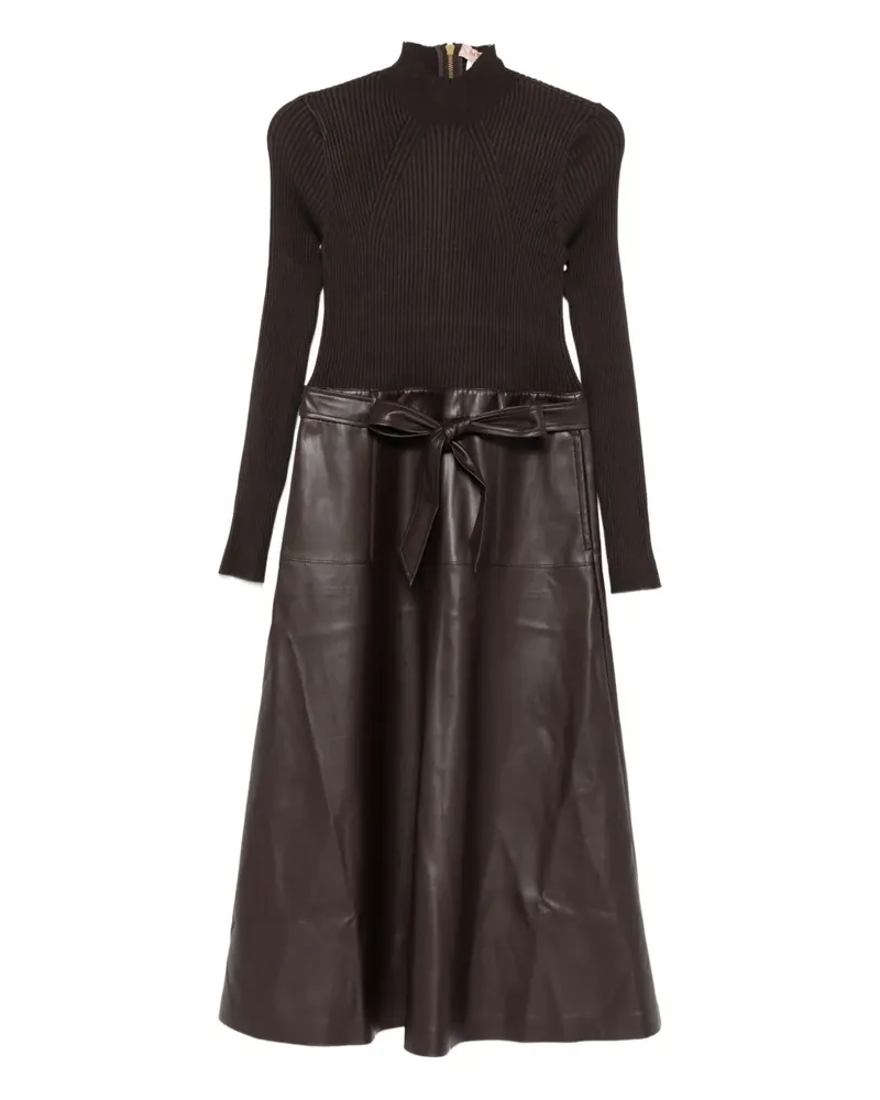 Twin-Set long-sleeved belted dress - Braun Braun