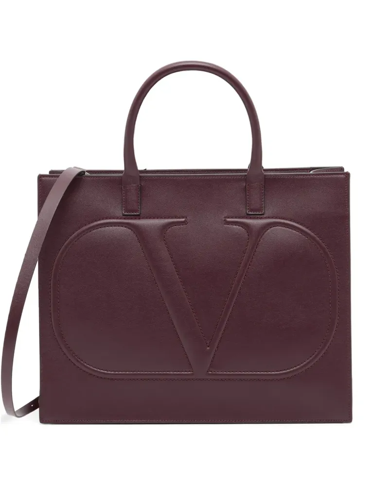 Valentino Garavani VLogo Walk calfskin shopping bag - Rot Rot