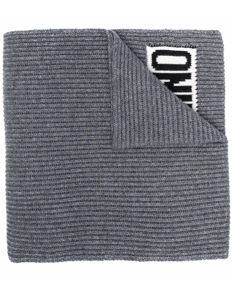 Moschino Schal mit Logo-Print - Grau Grau