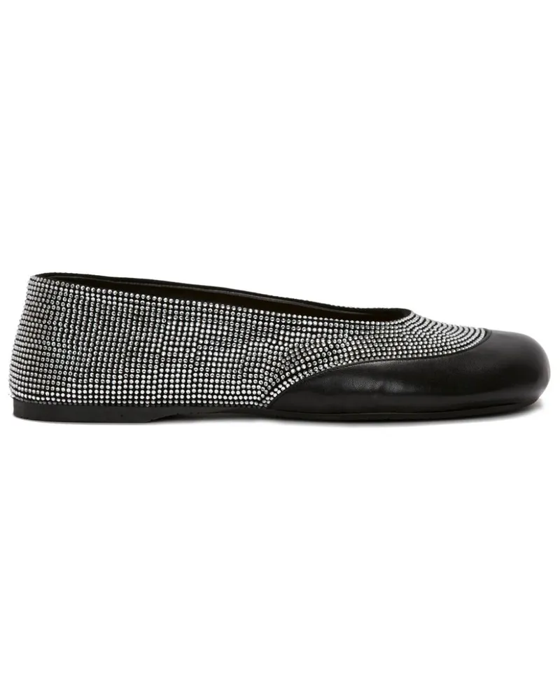 J.W.Anderson Ballerinas mit Kristallen - Schwarz Schwarz