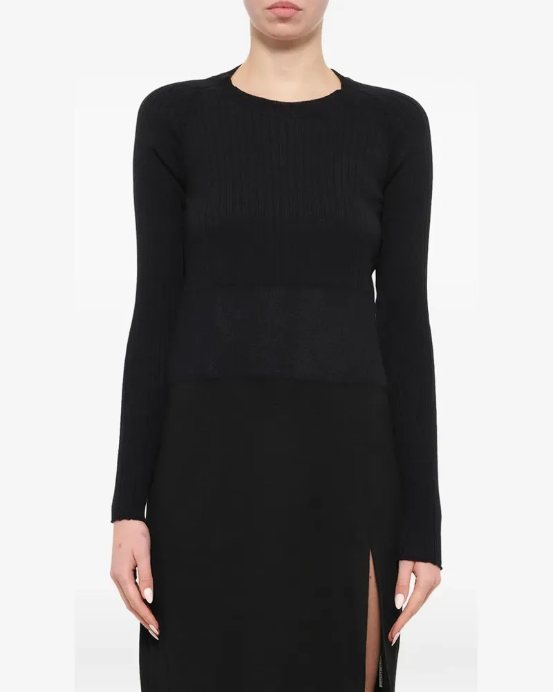 Neil Barrett ribbed side-slit mini dress - Schwarz Schwarz