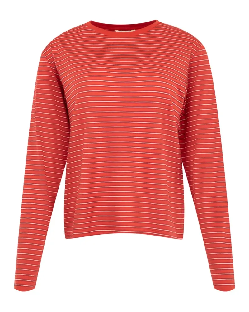 AURALEE Gestreiftes Langarmshirt - Rot Rot