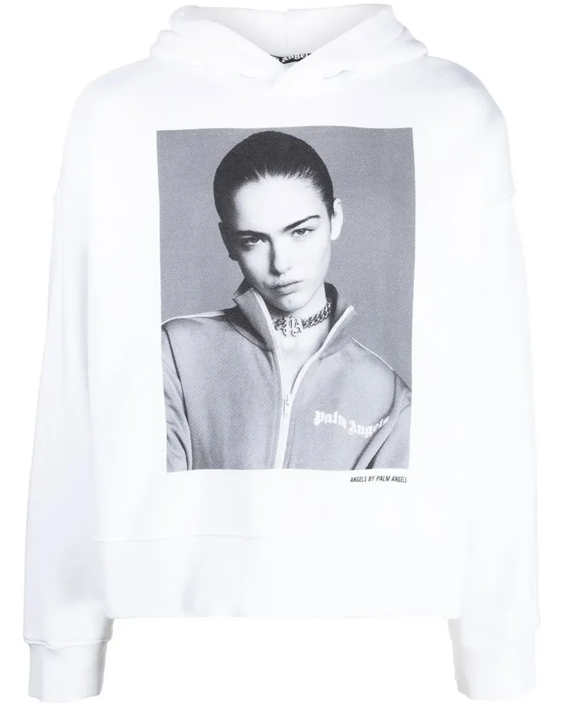 Palm Angels x Sims Hoodie mit Foto-Print - Weiß Weiß