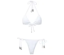 Gerippter Bikini - Weiß