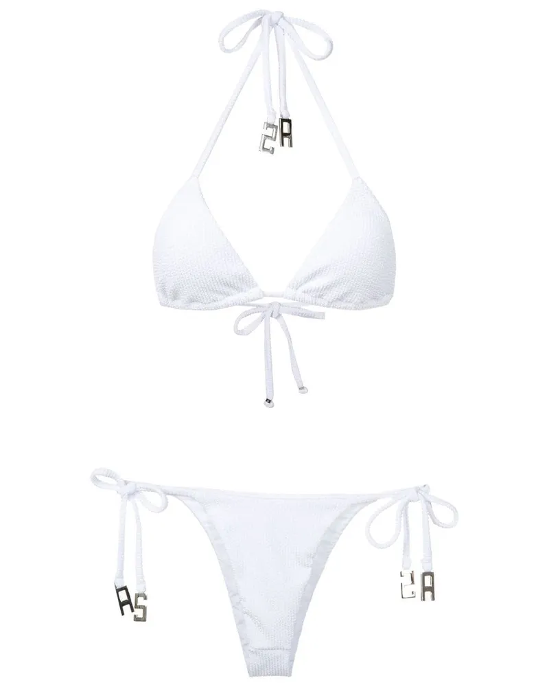 Amir Slama Gerippter Bikini - Weiß Weiß