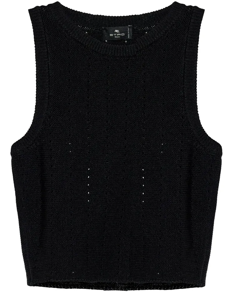 Etro Cropped-Top mit Lochmuster - Schwarz Schwarz