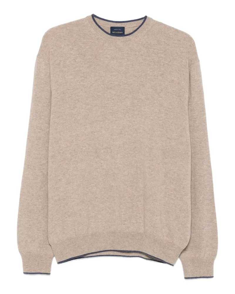 Paul & Shark Langärmeliger Pullover mit Kontrastdetails - Nude Nude
