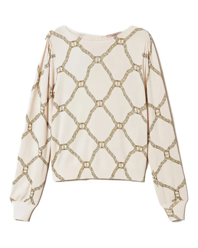 Twin-Set Pullover mit Ketten-Print - Nude Nude