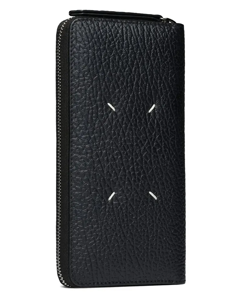 Maison Margiela grained leather zip wallet - Schwarz Schwarz