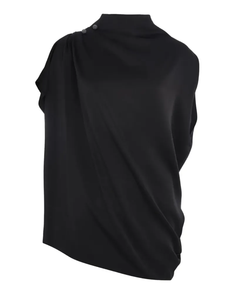 Fabiana Filippi draped button top - Schwarz Schwarz